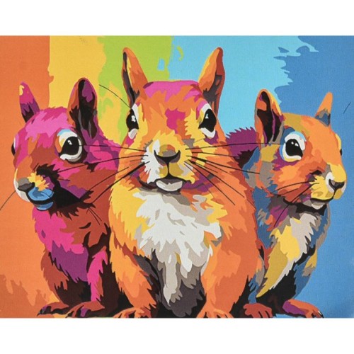 Картина за номерами «Кольорові пригоди білок» 40х50 см, ТМ Strateg