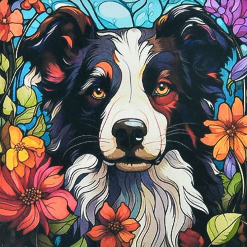 Набір з алмазною мозаїкою «Пес у світлі кольорів» 30х30 см, ТМ Strateg