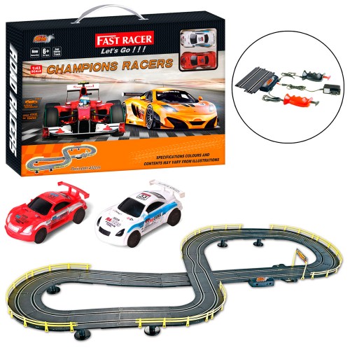 Трек «Champion» 1:43 р/к 432 см довжиною з 2 машинками, працює від мережі 220V, у коробці 55,5х36х5,5 см