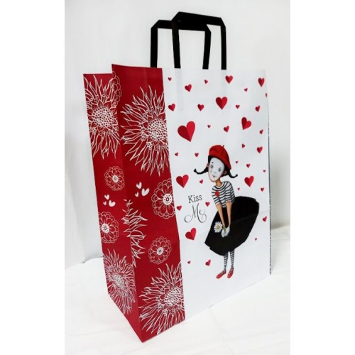 Пакет паперовий 32х15х42 см з ручками бурий, в асортименті, ТМ Мандарин