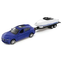 Машина «Ford F-150» 23 см металева з причепом 1:43 з дверима що відкриваються, у коробці 28х8х6,5 см, АВТОПРОМ