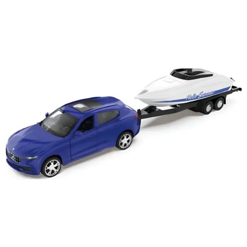 Машина «Ford F-150» 23 см металева з причепом 1:43 з дверима що відкриваються, у коробці 28х8х6,5 см, АВТОПРОМ