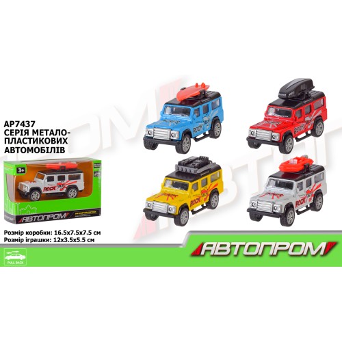 Машина 12 см 1:36 металева, в асортименті, у коробці 13х11х4 см, АВТОПРОМ