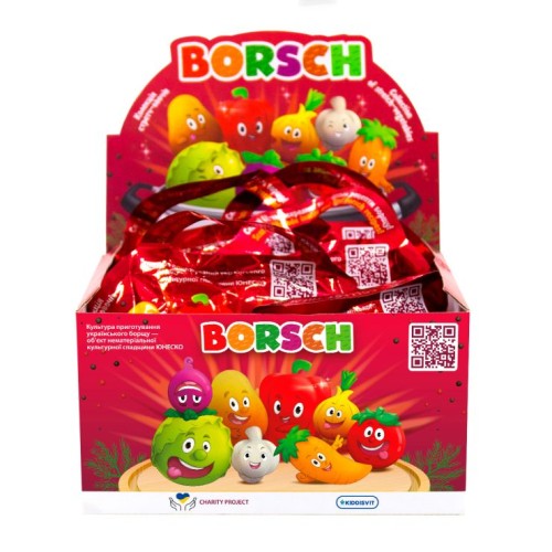 Колекційна стретч-іграшка у вигляді овочу «BORSCH», колекція з 8 фігурок, змінює колір у теплій воді, в асортименті, у пакеті 22х22х7 см