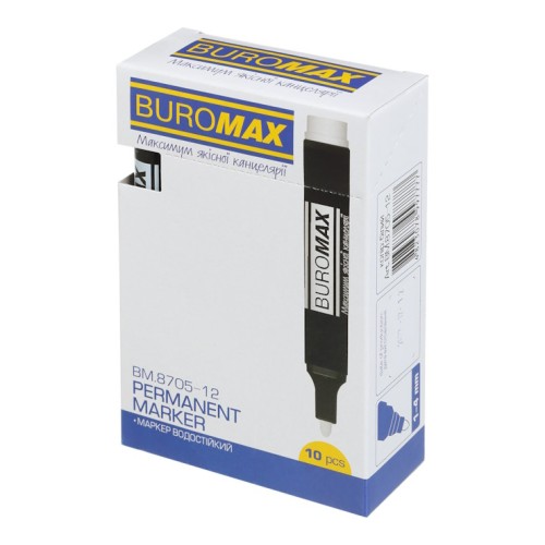 Маркер водостійкий білий 1-4 мм, ТМ Buromax