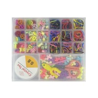 Набір для творчості: бісер, намистини, гумки для плетіння, гачок, ножиці, у пеналі 19х17х2 см