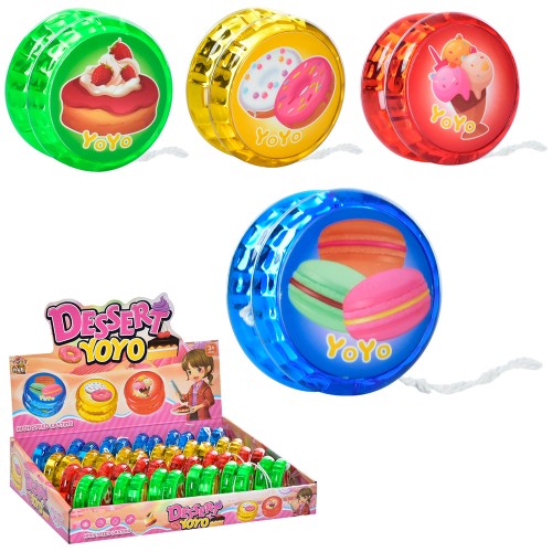 Йо-йо «Десерт» 5,5 см зі світлом, на батарейці, в асортименті, 24 шт у дисплеї 28,5х20х6 см