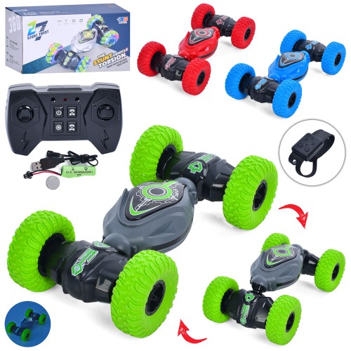 Перевертиш 28 см р/к 2.4G на акумуляторі зі світлом, USB та гумовими колесами, керування браслетом, в асортименті, у коробці 27х15х12,5 см