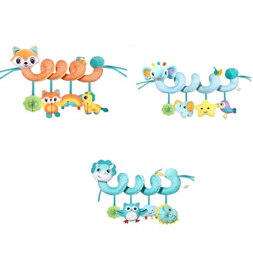 Підвіска на ліжечко «Тварина» 58 см спіралевидна з пискавко та брязкальцем, в асортименті, у пакеті 23х20 см