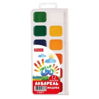Фарби акварельні на 12 кольорів медові без пензлика, ТМ 1 Вересня