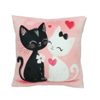 М`яка іграшка «Подушка Щасливі 3» 28х28 см з принтом, ПП Копиця