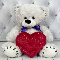 М`яка іграшка «Ведмедик Вєня 01/7 з серцем» 30 см, ПП Копиця