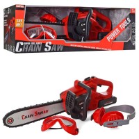 Бензопила 47 см зі звуком, світлом, навушниками та окулярами, на батарейці, у коробці 48,5х17х18,5 см