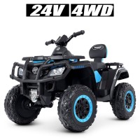 Квадроцикл р/к на акумуляторі 24V 7AH 4 мотори 45W з музикою, світлом, MP3, USB, колеса EVA синій