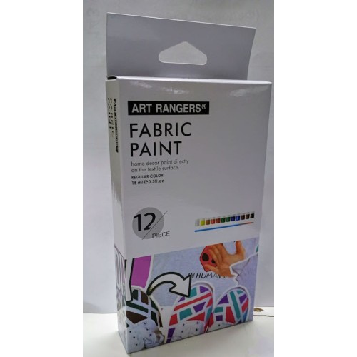 Фарби « Art rangers» для розпису по тканині на 12 кольорів по 15 мл у коробці, ТМ J.Otten