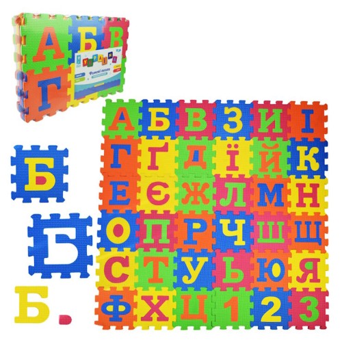 Ігровий килимок-мозаїка «Абетка» на 36 деталей 14х14 см, в плівці 40х27х5 см