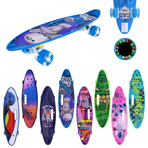 Пенні борд 56х15 см з колесами PU, що світяться, в асортименті, у плівці