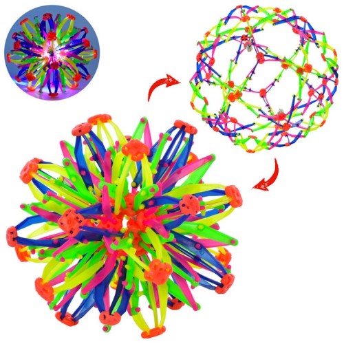 М'яч-трансформер «Сфера» 16см зі світлом на батарейці, у пакеті 16х16х16см