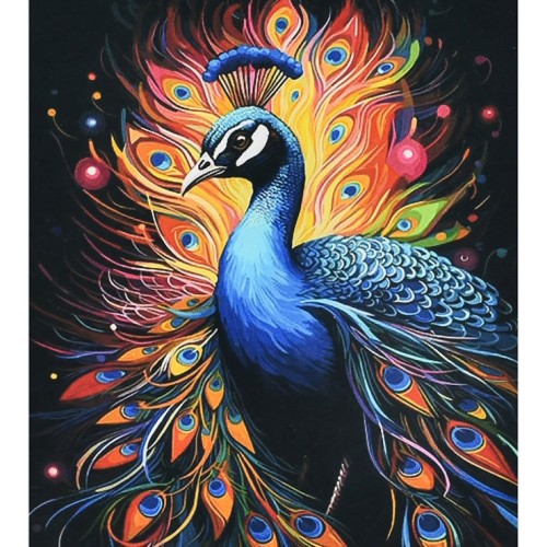 Набір з алмазною мозаїкою «Магія павича» 30х40 см, ТМ Strateg