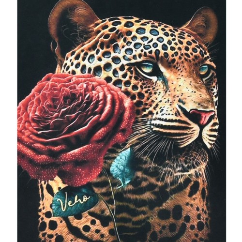 Набір з алмазною мозаїкою «Романтичний гепард» 40х50 см, ТМ Strateg