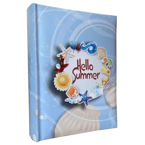 Фотоальбом «HELLO SUMMER» на 200 фото 10х15 см, ламінований картон, паперові аркуші, 22х22 см
