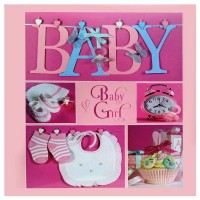 Альбом для новонародженних «Baby collage Pink» на 56 фото 10х15 см, ламінований картон, 22х2 см