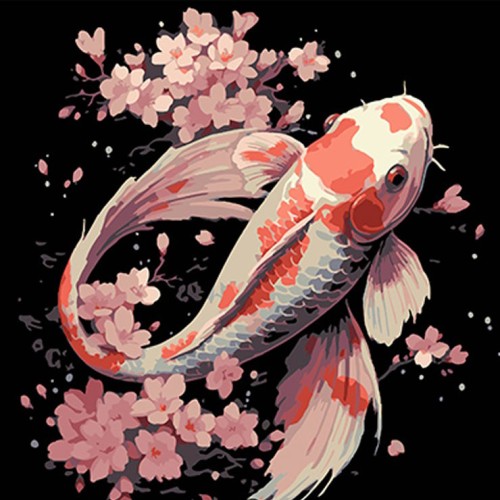 Картина за номерами «Риба в акваріумі квітів» 40х40 см, ТМ Strateg