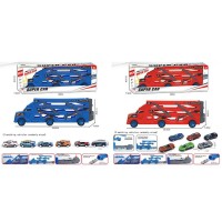 Трейлер 35,5 см з рухомими деталями та 3 машинками, в асортименті, у коробці 35,5х12х7,5 см