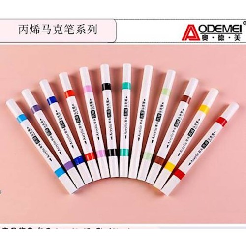 Набір акрилових скетчмаркерів на 12 кольорів двусторонні, у пластиковому контейнері, ТМ J.Otten