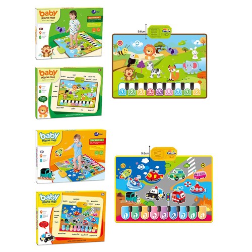 Килимок «Піаніно» 63х43-49 см музичний зі світлом, звуками тварин та регулятором гучності, в асортименті, у коробці 29х21,5х5 см