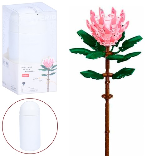 Конструктор «Королівська протея» 39 см на 219 деталей у колбі, у коробці 9,5х22х9,5 см, Sluban