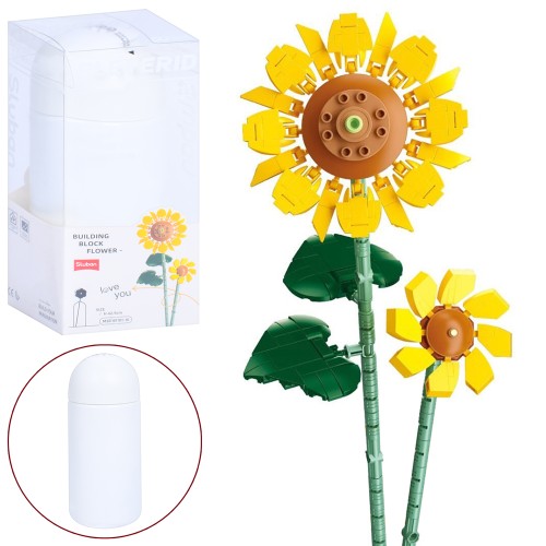 Конструктор «Соняшник» 42,9 см на 251 деталь у колбі, у коробці 9,5х22х9,5 см, Sluban