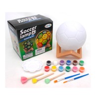 Набір для творчості «Нічник»: футбольний мяч 12 см на підставці 15.5 см з фарбами та пензликами, на батарейці, у коробці 15,5х14х12 см