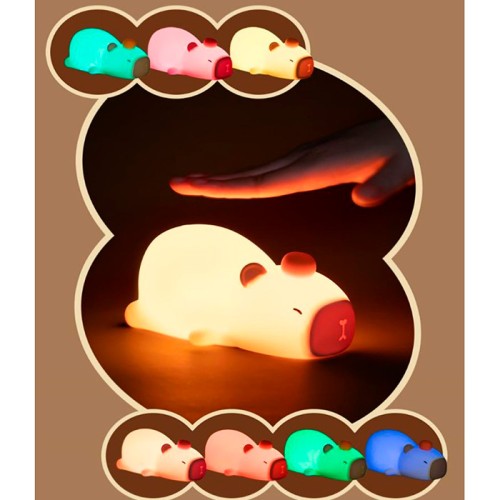 Нічник «Kaпібара» 14,8х9х7,1 см на акумуляторі з USB, таймером та 2 режимами роботи, у коробці 15х7,5х9 см