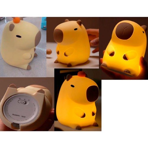 Нічник «Kaпібара» 12,5х9х11 см на акумуляторі з USB, таймером та 2 режимами роботи, у коробці 11х12,5х9 см