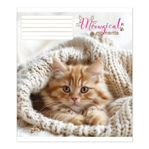 Зошит на 12 аркушів у косу лінію «Маленькі лапки» №2543, ТМ Brisk