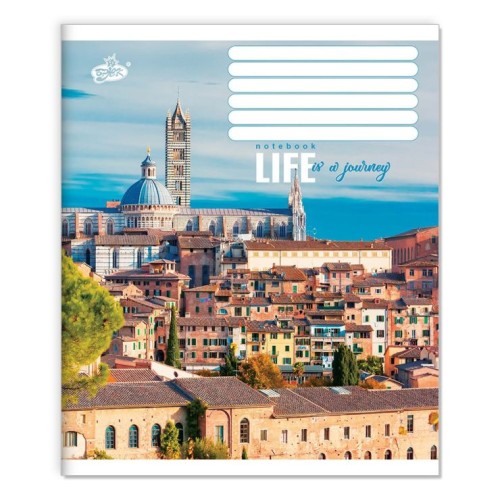 Зошит на 36 аркушів у клітинку «Життя - це подорож» №2576, ТМ Brisk