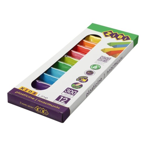 Пластилін 12 кольорів, 300 г, KIDS Line