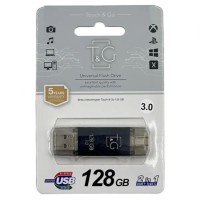 Флеш-карта «T&G» 128 Gb з USB+Type-C 2,0, чорна