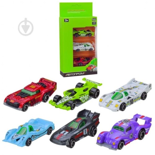 Набір з 3 металевих машин, в асортименті, у коробці 22,5х11х4,2 см, АВТОПРОМ