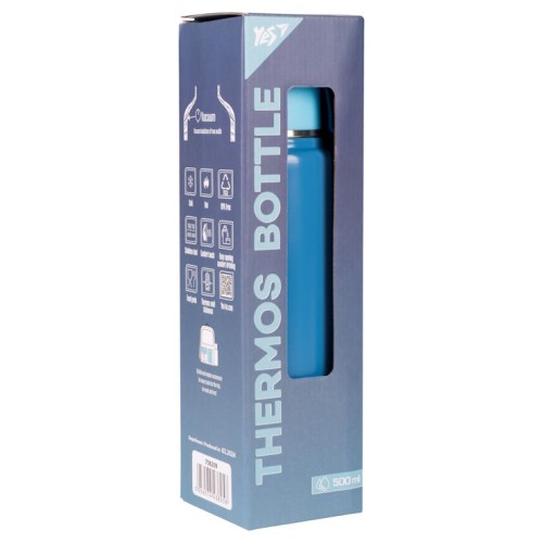 Термос «Fusion» на 500 мл з чашкою, блакитний, ТМ YES