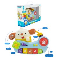 Піаніно 22х15 см музичне зі звуками, піснями, українською озвучкою та тактильними елементами, на батарейці, у коробці 29х7,5х20,5 см.