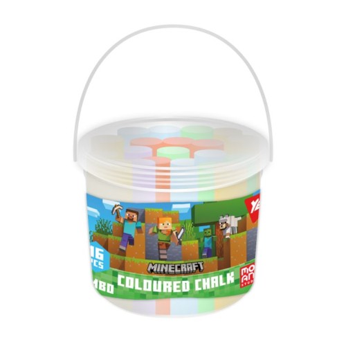 Крейда «Minecraft» JUMBO кольорова, 16 шт у відрі, ТМ YES