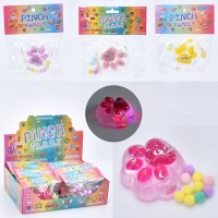 Таба «Лапка» 7 см антистрес з мішурою, в асортименті, у пакеті, 16 шт в дисплеї 28х8х21 см