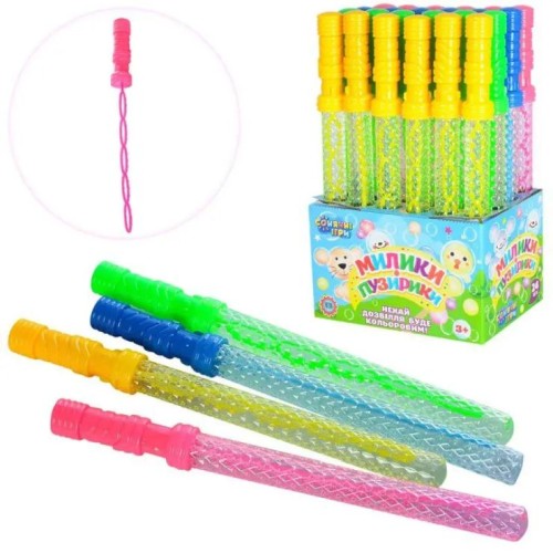 Мильні бульбашки «Меч» 36 см, в асортименті, по 24 шт у дисплеї 23х15х36 см.