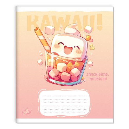 Зошит на 12 аркушів у лінію «Кавайні смаколики» №2550, ТМ Brisk