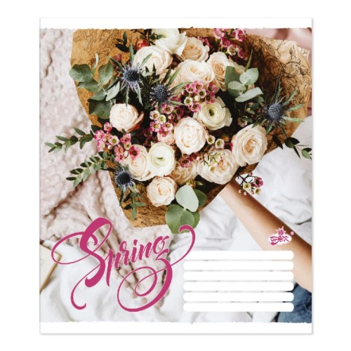 Зошит на 48 аркушів у клітинку «Весняний букет» №2601, ТМ Brisk