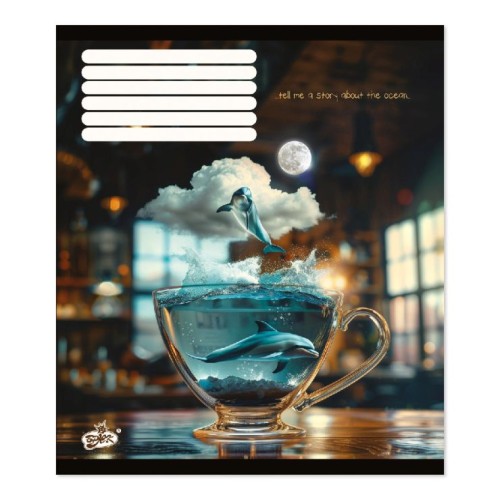 Зошит на 48 аркушів у клітинку «Чарівна чашка» №2607, ТМ Brisk