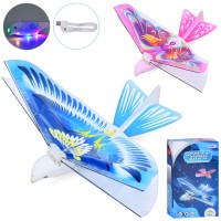Літак «Птах» 19 см на акумуляторі літає із світлом та USB, в асортименті, у коробці 14х24х6 см