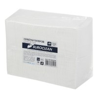 Серветки паперові 500 шт 21х21 см білі в поліетиленовій упаковці, BuroClean